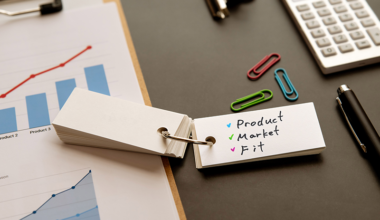 Product market fit written on notepad